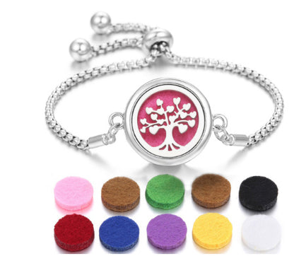 Lucky Tree Aromatherapy Oil Stainless Steel Alloy Bracelet