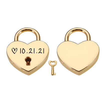 Customized Heart-shaped Padlock Wedding Lock Anniversary Gift