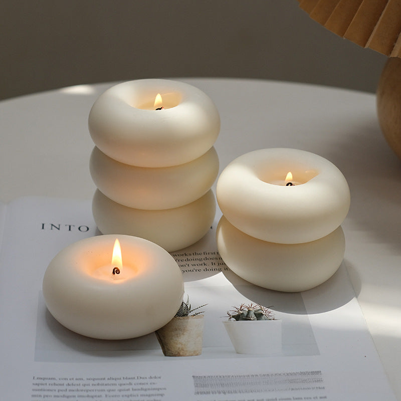 Ins Style Donut Ring Aromatherapy Candle Creative Home