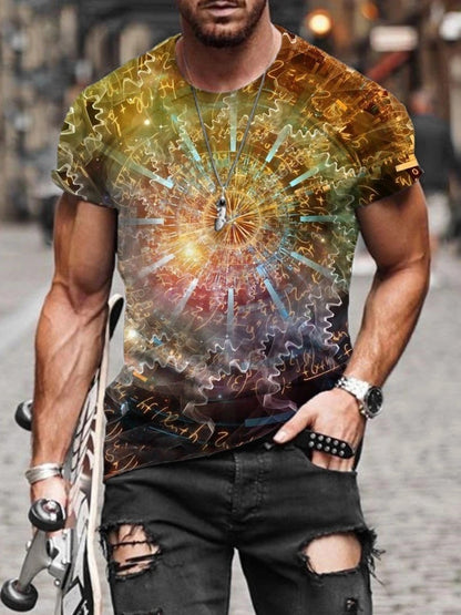 Digital Printed Short-sleeved Round Neck T-shirt