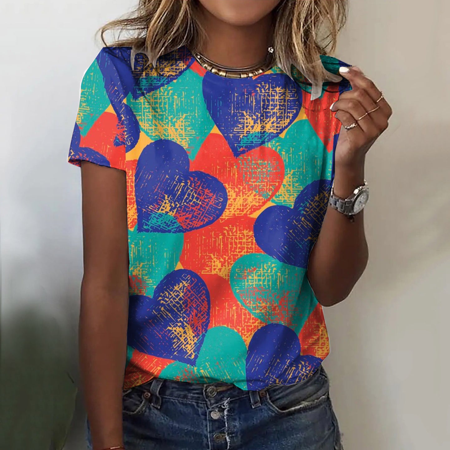 3D Digital Printing Summer New Loose Fashion Brand T-shirt For Women