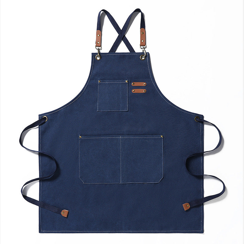 Thickened Canvas Jean Apron Household Barista Kitchen Restaurant
