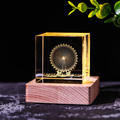Moon Solar System Galaxy Crystal Cube Decoration Gifts