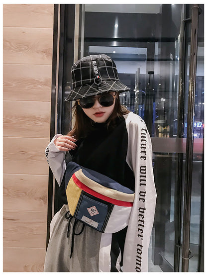 Contrast canvas bag mini sports chest