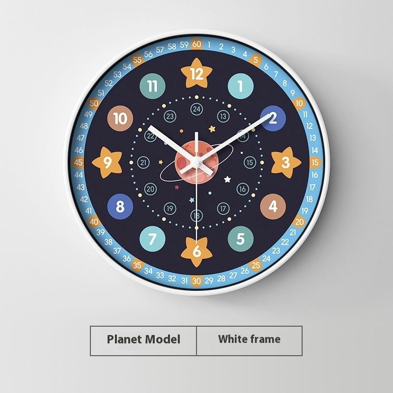 Early Education Cartoon Mute Children's Time Management Quartz Home Wall Mounted Clock