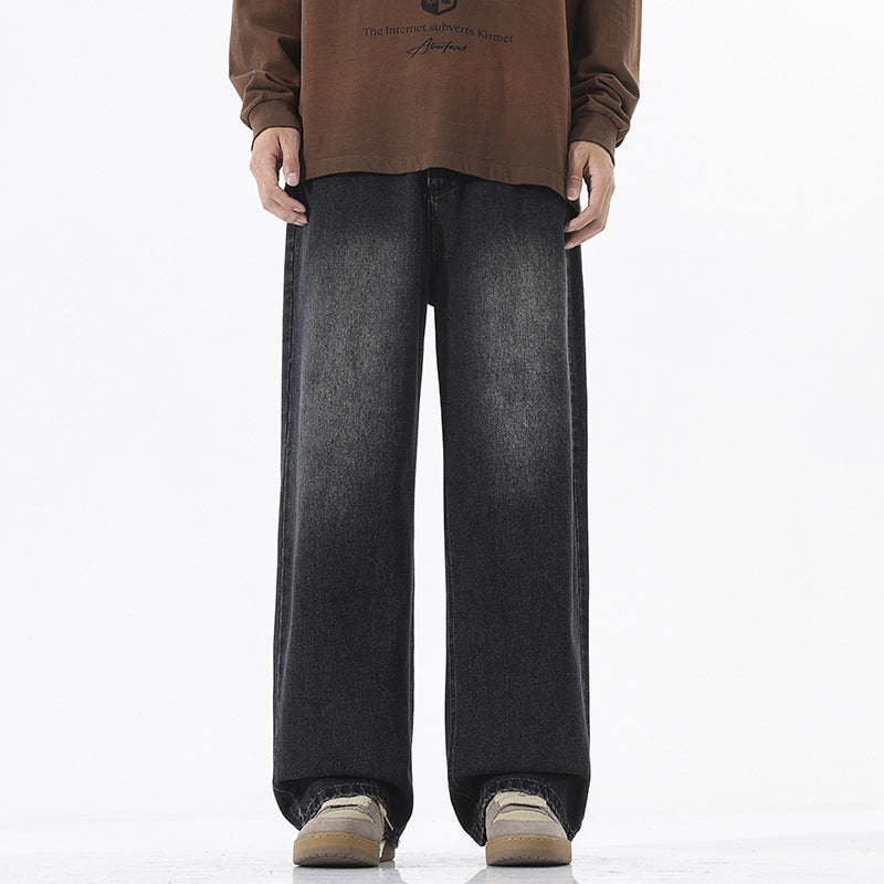 Trend Half Elastic Waist Jeans For Men