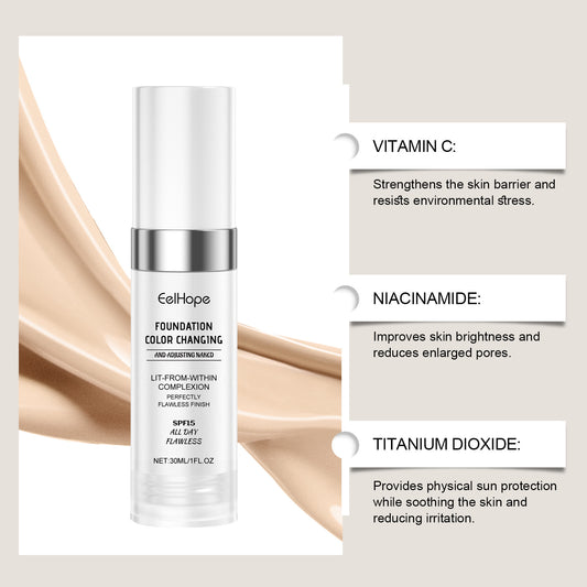 Temperature Change Concealing Foundation Natural Moisturizing