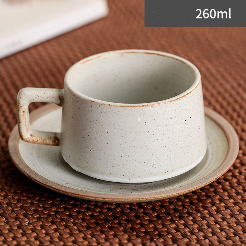 Japanese Retro Simple Ceramic Coffee Cup And Saucer Set