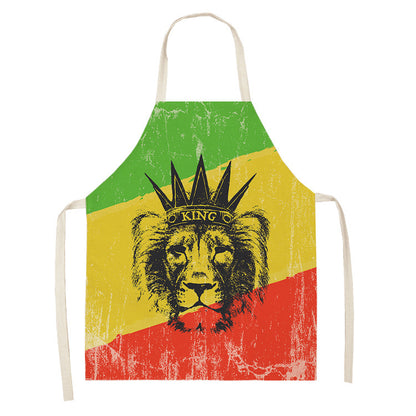 Simple Cartoon Tiger Cotton And Linen Apron Home