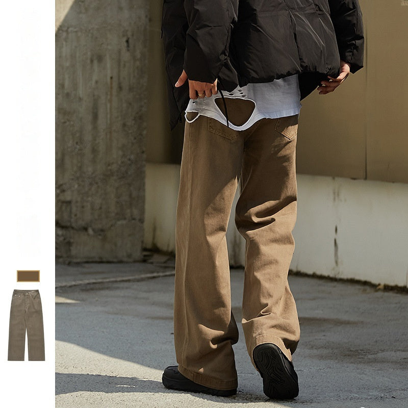 New American Style Retro Hong Kong Style Japanese Loose Straight Jeans For Men