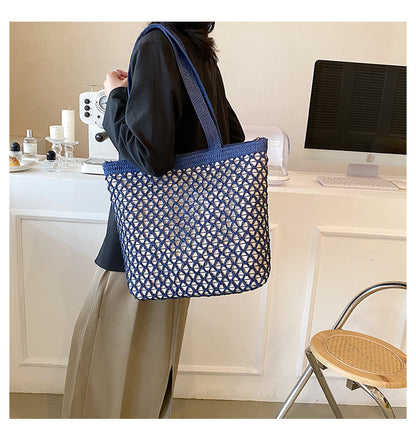 Hollow Out Paper Rope Woven Fashionable Shoulder Bag