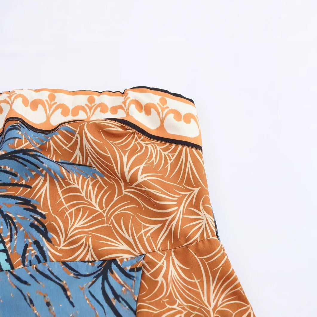 Strapless collar asymmetrical sleeveless short skirt dress for women