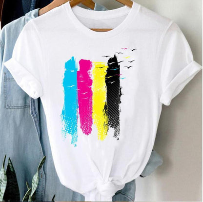 Women's Printed Cartoon Casual T-shirt