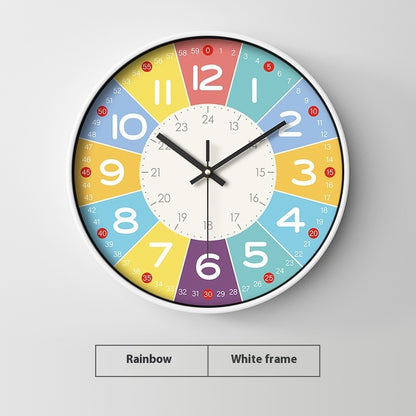 Early Education Cartoon Mute Children's Time Management Quartz Home Wall Mounted Clock