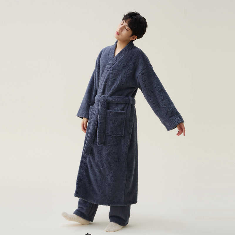 Coral Fleece Thickened Men's And Women's Nightgown