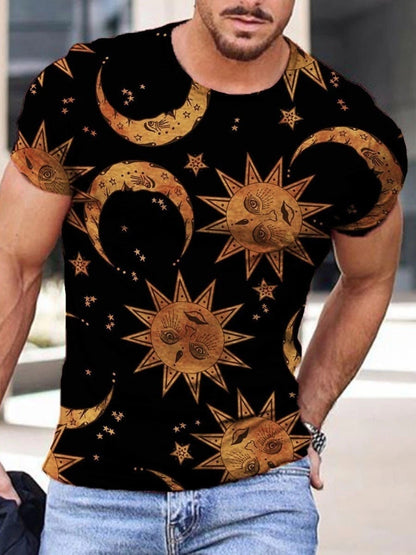Digital Printed Short-sleeved Round Neck T-shirt