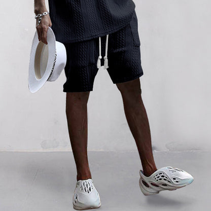 High Street Ins Multi-pocket Spring And Summer Straight Wide Sports Casual Jacquard Shorts