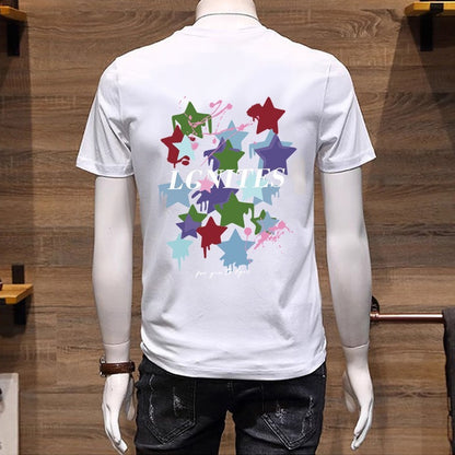 Summer Plus Size Cotton Retro T-shirt Men