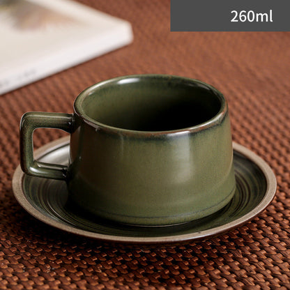 Japanese Retro Simple Ceramic Coffee Cup And Saucer Set