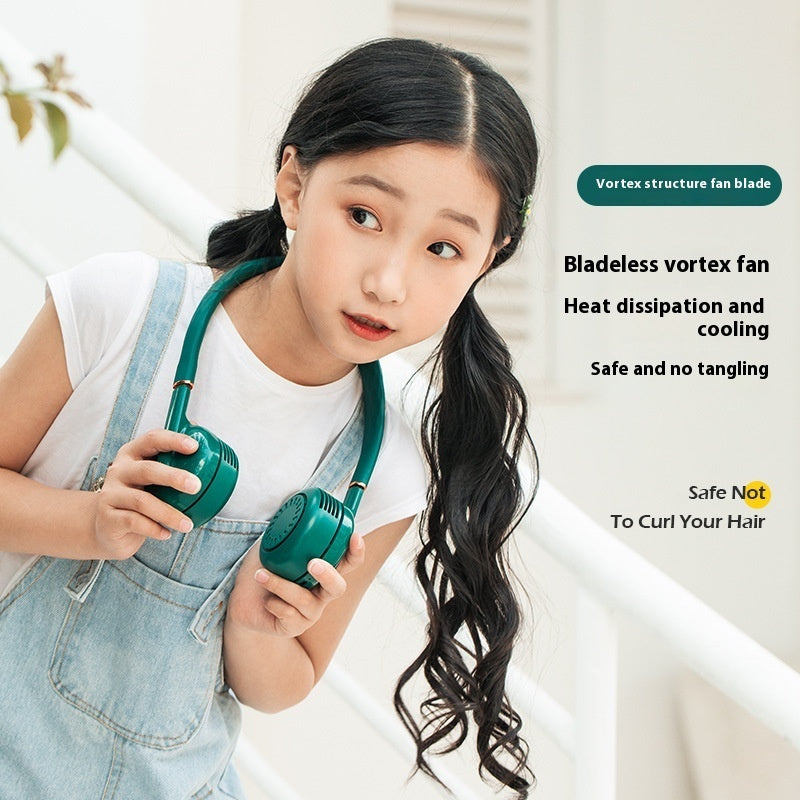 Turbo-type Hanging Neck Fan Lazy Portable Student Mute Handheld