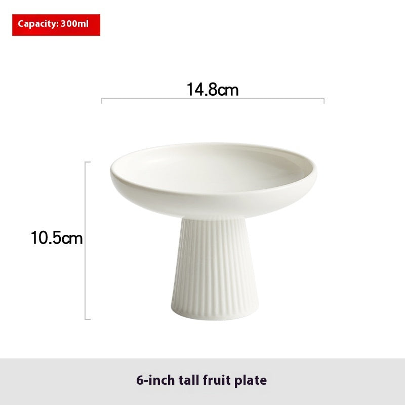 Goblet Plate Ceramic Snack Dessert Fruit Plate