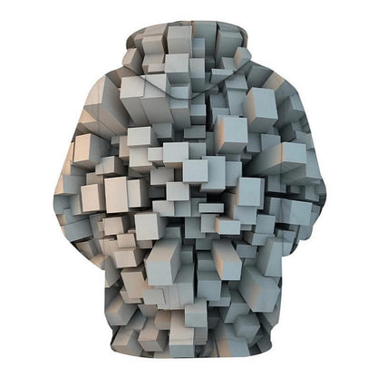 3d Plus Size Swirl Print Long-sleeved Hoodie Men's Sweater