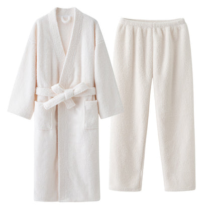Coral Fleece Thickened Men's And Women's Nightgown