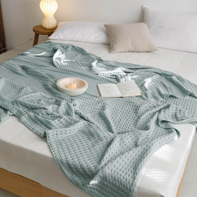 Waffle Cotton Yarn Air Conditioner Summer Cooling Duvet Solid Color Dormitory Comforter