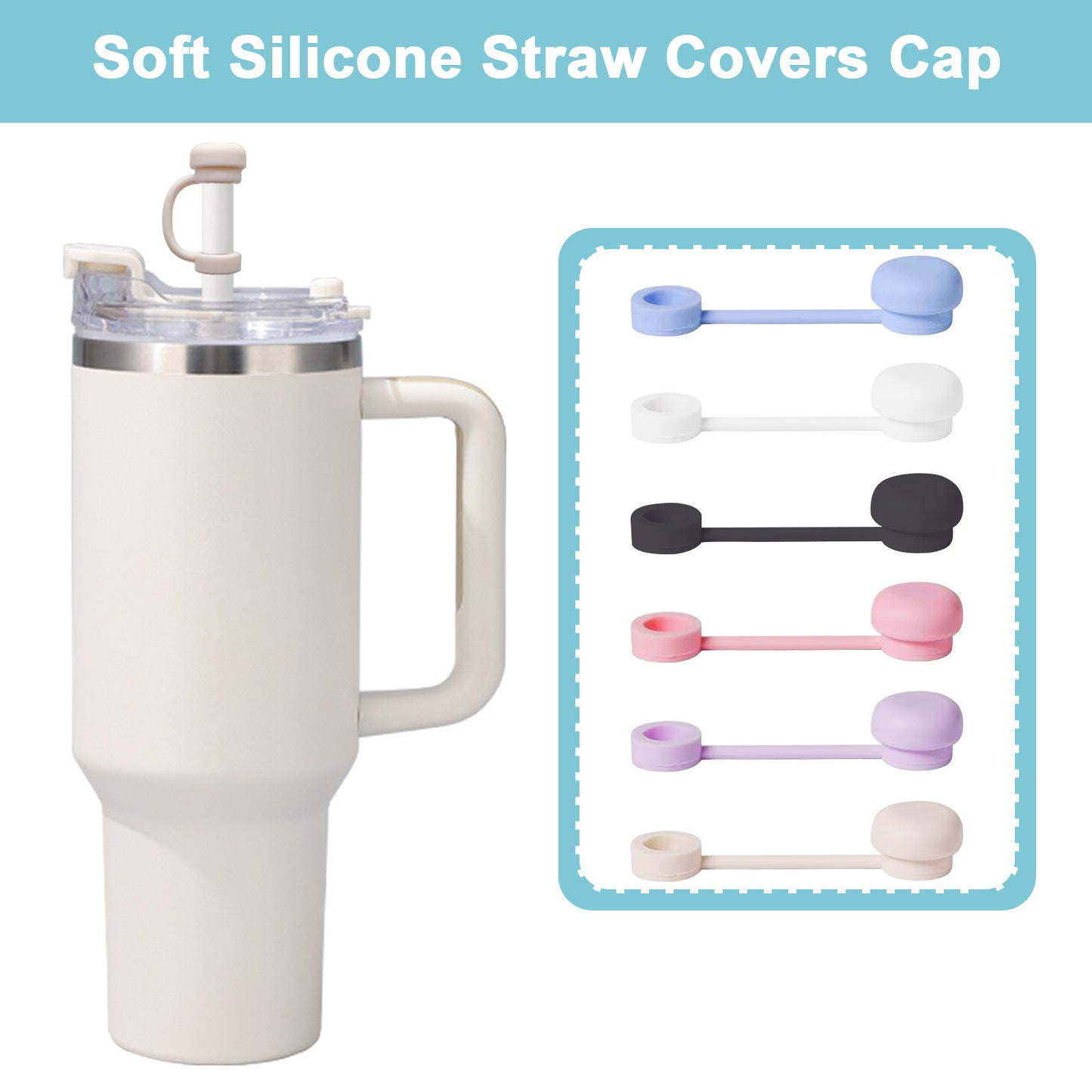 Straw Cap Silicone Straw Mouthpiece Solid Color Edible Silicon Dust Protection Cap