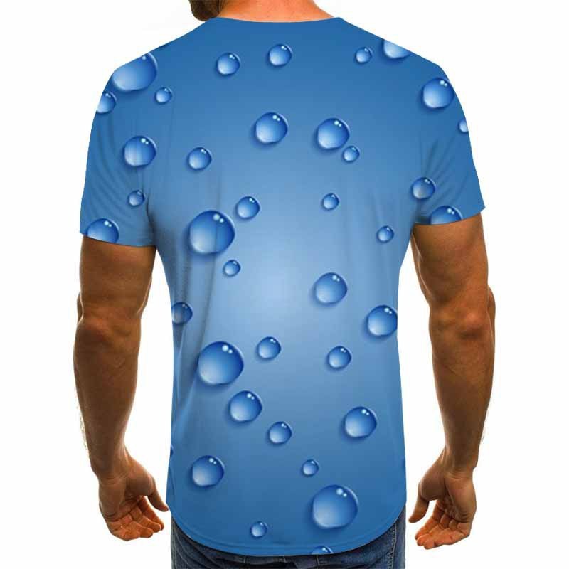 Raindrop Liquid Print 3DT Shirt Men's Fashion Trendy Short Sleeve