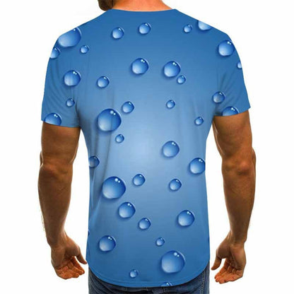 Raindrop Liquid Print 3DT Shirt Men's Fashion Trendy Short Sleeve