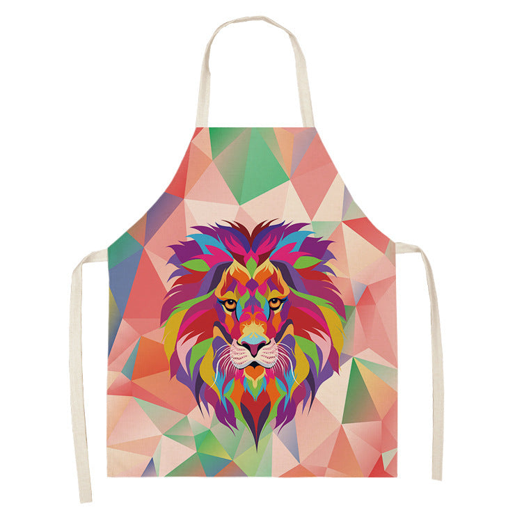 Simple Cartoon Tiger Cotton And Linen Apron Home