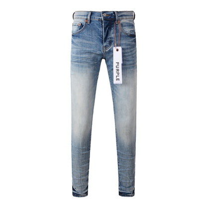 Men's American High Street Blue Patch Jeans