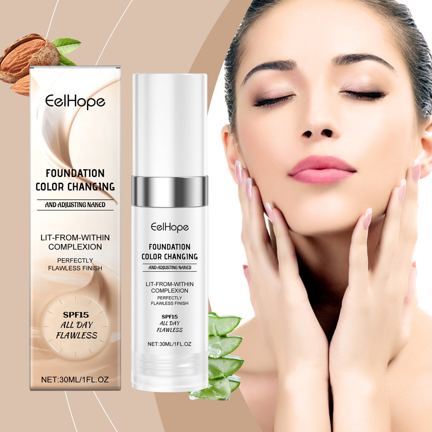 Temperature Change Concealing Foundation Natural Moisturizing