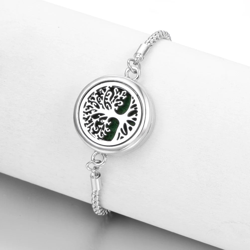 Lucky Tree Aromatherapy Oil Stainless Steel Alloy Bracelet
