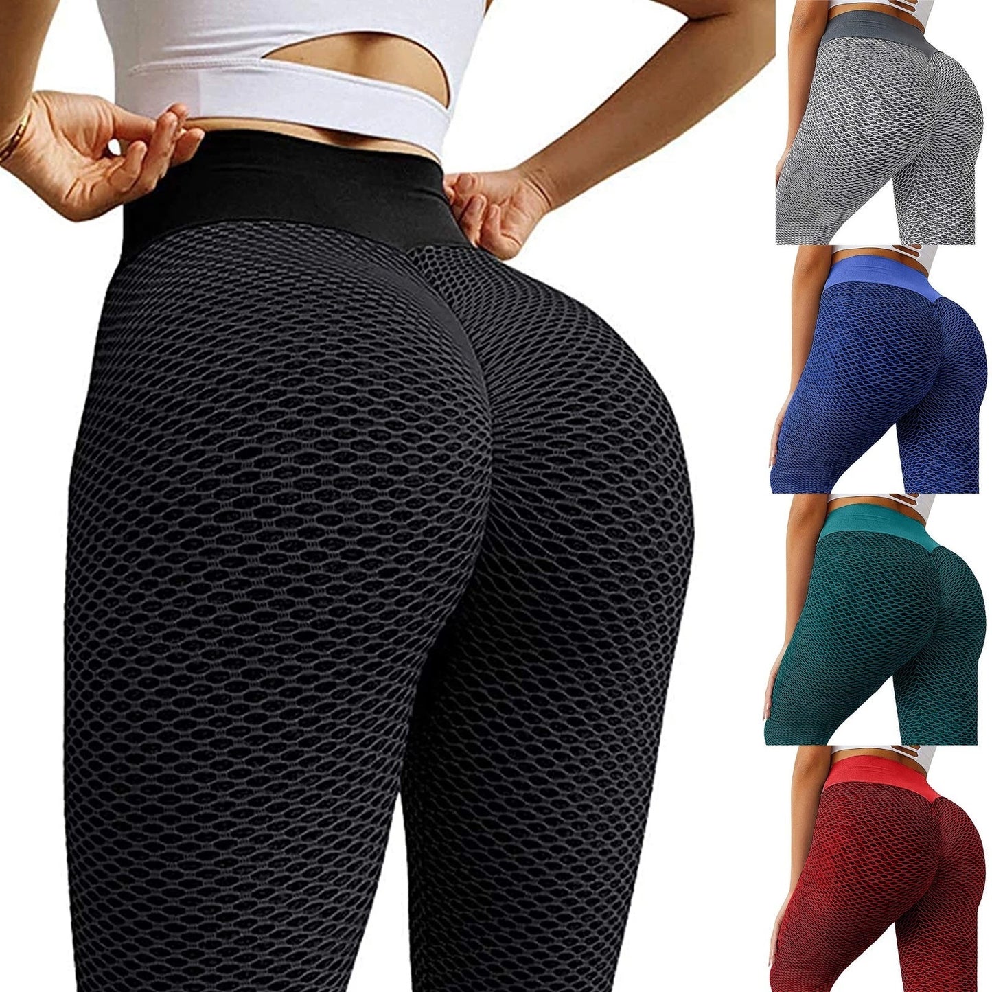 European And American Honeycomb Yoga Sexy Peach Hip High Waist Women