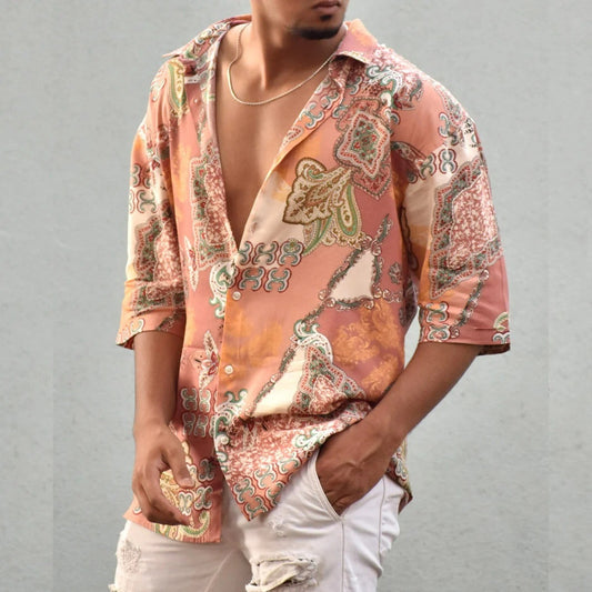 Loose Printed Short Sleeve Shirt