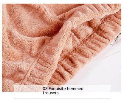Warm Suit Women's Thick Coral Fleece Loungewear Suit