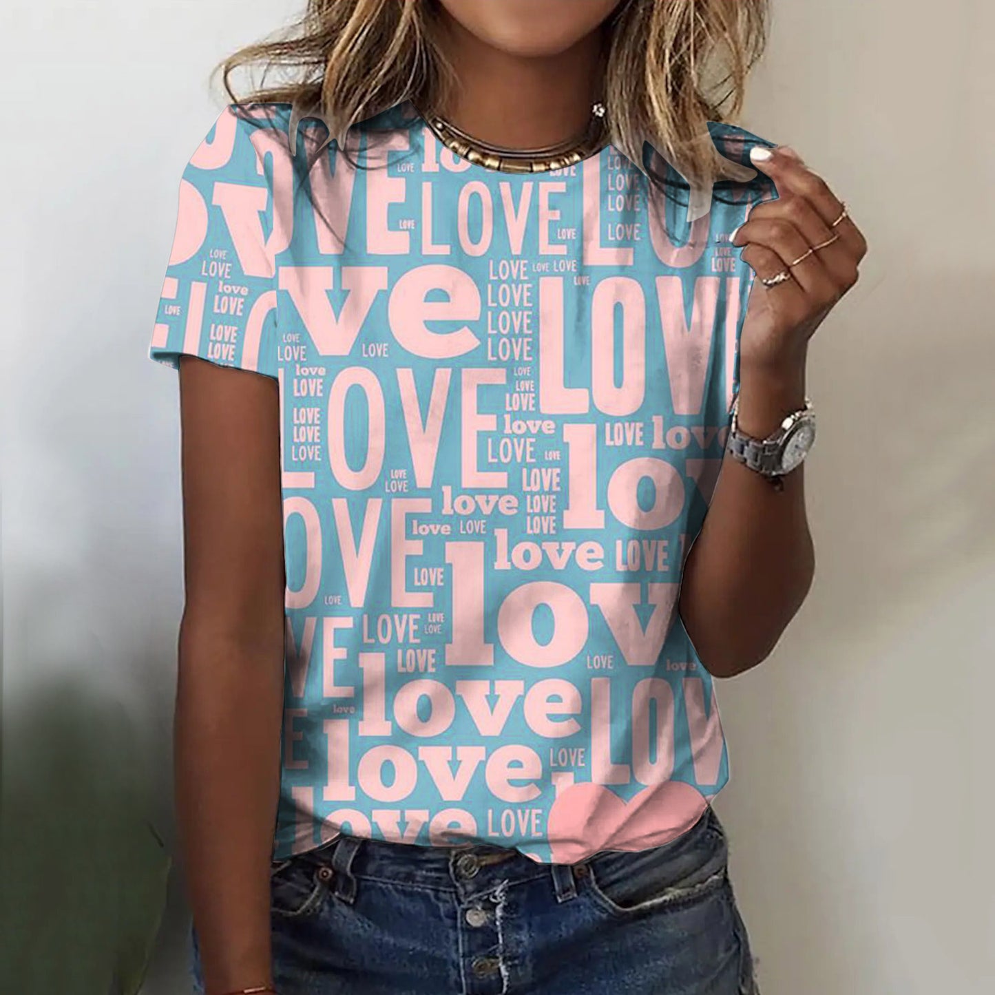 3D Digital Printing Summer New Loose Fashion Brand T-shirt For Women