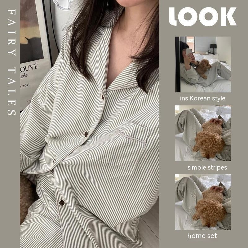 Sweet Printed Long Sleeve Trousers Homewear Suits