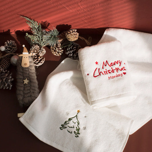 Customized Christmas Gift Name Enterprise Handheld Gift Pure Cotton Absorbent Towel