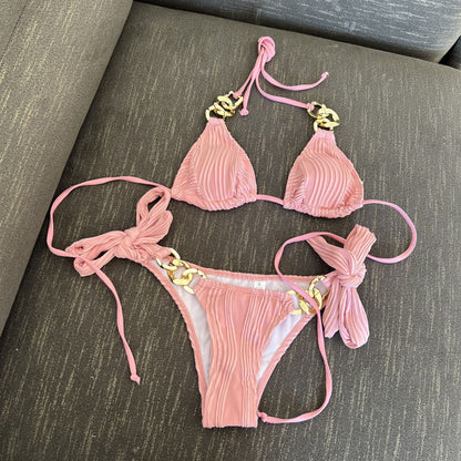 European And American Split Swimsuit Chain Bikini