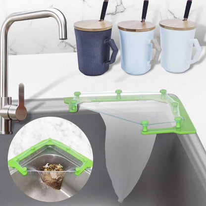 Kitchen Sink Triangle Hanging Net Storage Drain Rack Leftovers Soup Water Filter