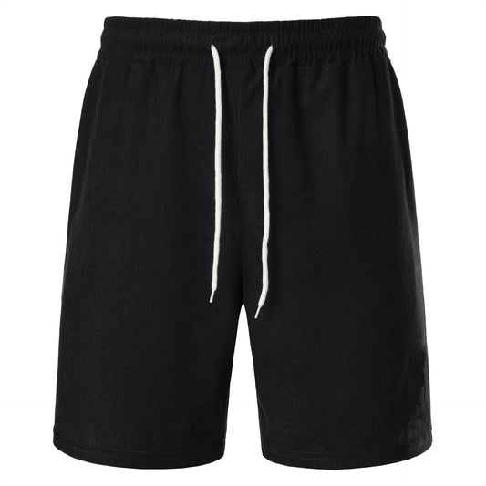 Pure Color Tied Sports Pants Corduroy Simple