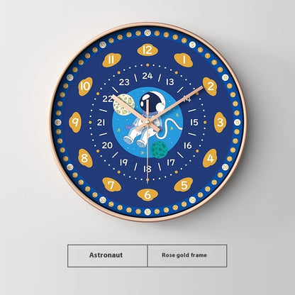 Early Education Cartoon Mute Children's Time Management Quartz Home Wall Mounted Clock