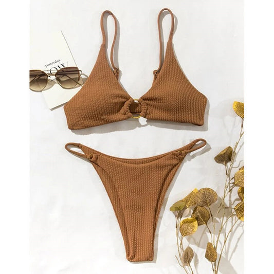 European And American Style Lns Solid Color Swimsuit