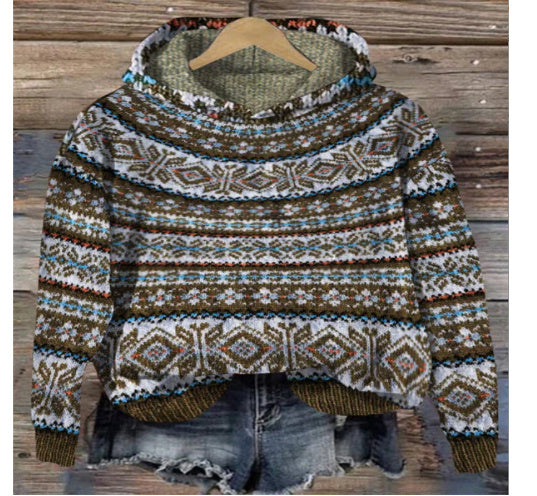 Retro Hoodie Sweater Coat