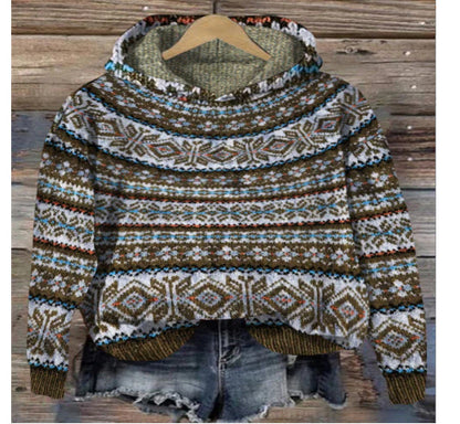 Retro Hoodie Sweater Coat