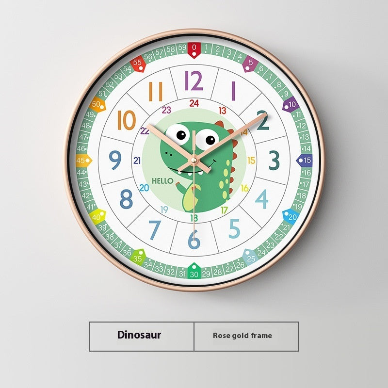 Early Education Cartoon Mute Children's Time Management Quartz Home Wall Mounted Clock