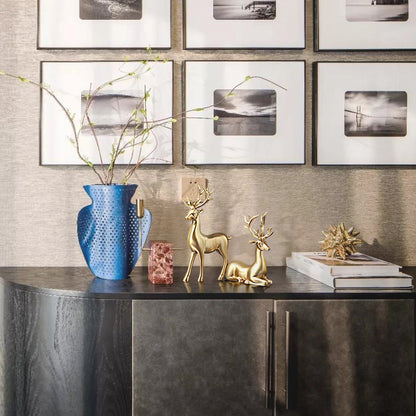 Golden Deer Animal Resin Crafts Sculpture Living Room Decoration Festival Gifts